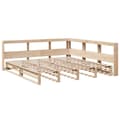 Miniatyrbilde 4 av 11: vidaXL Seng med bokhylle uten madrass 180x200 cm heltre furu