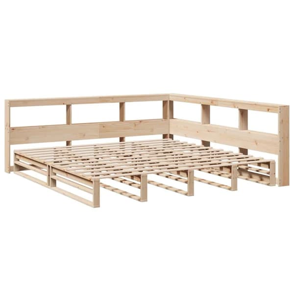 vidaXL Seng med bokhylle uten madrass 180x200 cm heltre furu