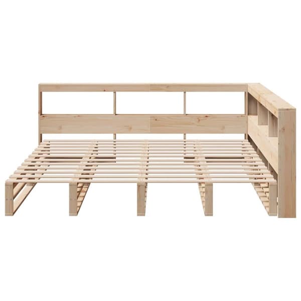 vidaXL Seng med bokhylle uten madrass 180x200 cm heltre furu