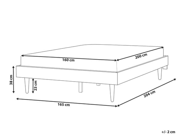 Dobbeltseng Lyst Gummitre 160 x 200 cm Lamellbunn uten Sengegavl Minimalistisk Rustikk Soverom