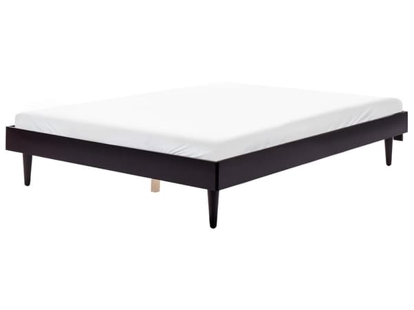 Dobbeltseng Lyst Gummitre 160 x 200 cm Lamellbunn uten Sengegavl Minimalistisk Rustikk Soverom