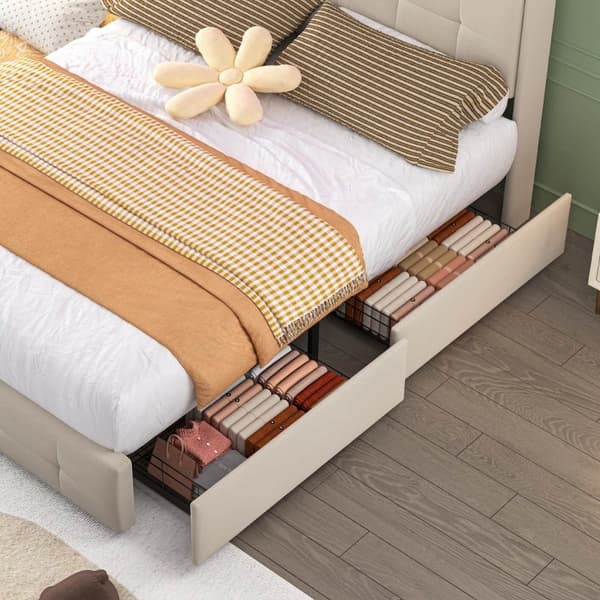 Rootz-parivuode - Vierassänky - Uniratkaisu - USB-lataus ja LED-mukavuus - 222 cm x 168,5 cm x 113 cm - Beige