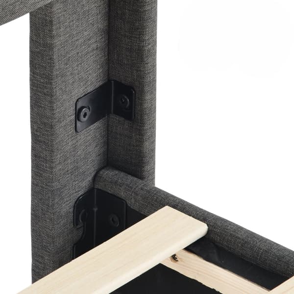 Rootz dobbeltseng med polstret sengegavl - Stofbetræk - Polstret seng - Komfort - 146L x 210W x 111H cm - Mørkegrå design