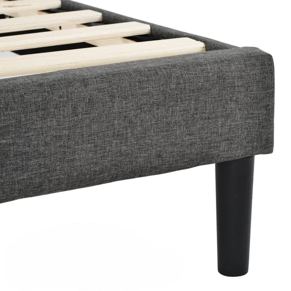 Rootz dobbeltseng med polstret sengegavl - Stofbetræk - Polstret seng - Komfort - 146L x 210W x 111H cm - Mørkegrå design