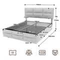 Pikkukuva 3 / 10: Rootz Modern Bed - Säilytyssänky - LED-sänky - USB-lataus - Velvet Comfort - 208,5 cm x 144 cm x 105-115 cm