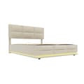 Pikkukuva 1 / 10: Rootz Modern Bed - Säilytyssänky - LED-sänky - USB-lataus - Velvet Comfort - 208,5 cm x 144 cm x 105-115 cm