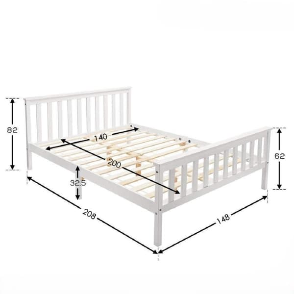 Rootzin puinen sängynrunko - Tyylikäs sänky - Tukeva sänky - Suuri kantavuus - 148L x 208L x 82K cm