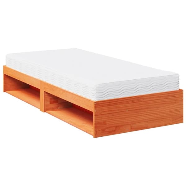 vidaXL Vuodesohva patjalla vahanruskea 90x200 cm täysi mänty