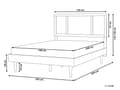 Miniatyrbilde 3 av 11: Seng med LED-lys Svart Lyst tre Gummitre 160 x 200 cm Sengegavl med flettverk Lamellbunn Minimalistisk og rustikk stil Dobbeltseng Sengeramme