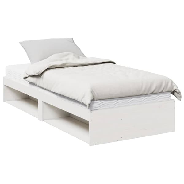 Dagbädd med madrass vit 80x200 cm massiv furu