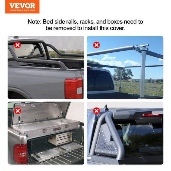 Lastbilsflakskydd - VEVOR - 2017x1608 mm Truck Tonneau Cover för 2014-2024 Chevy Silverado GMC Sierra 1500