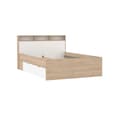 Miniatyrbillede 3 af 10: Ikast seng 140x200cm, 2 skuffer, 3 hylder eg dekor, hvid.