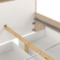 Miniatyrbilde 7 av 10: Ikast seng 140x200cm, 2 skuffer, 3 hyller eik dekor, hvit.