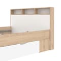 Miniatyrbilde 8 av 10: Ikast seng 140x200cm, 2 skuffer, 3 hyller eik dekor, hvit.