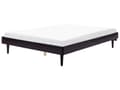 Miniatyrbillede 1 af 9: Seng Sort Polyester 160 x 200 cm Moderne Dobbeltseng Høj To Mands Sengeramme uden Gavl Minimalistisk Design Familieseng