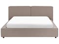 Miniatyrbillede 5 af 11: Seng Brun Polyester 160 x 200 cm Moderne Dobbeltseng Høj Sengegavl To Mands Seng Minimalistisk Design Familieseng