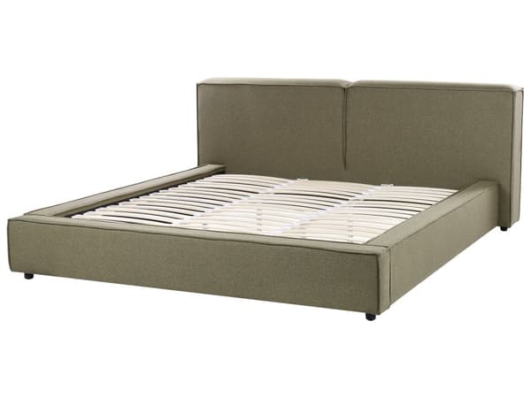 Dobbeltseng Grønn Stoff 180 x 200 cm Lamellbunn Sengegavl Moderne design Soverom Sengeramme