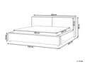 Miniatyrbilde 3 av 11: Dobbeltseng Lysebrun Stoff 180 x 200 cm Lamellbunn Sengegavl Moderne design Soverom Sengeramme