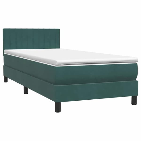 Ramsäng med madrass mörkgrön 80x210 cm sammet