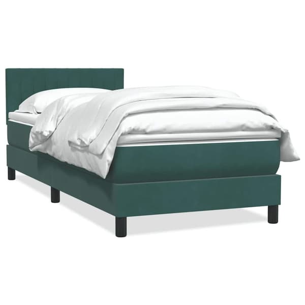 Ramsäng med madrass mörkgrön 80x210 cm sammet