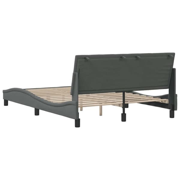 Sängram utan madrass mörkgrå 140x190 cm tyg