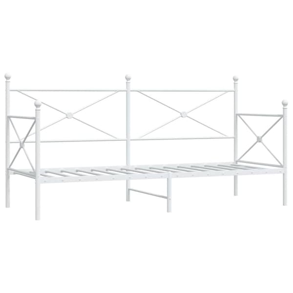 Dagbädd utan madrass vit 90x190 cm stål