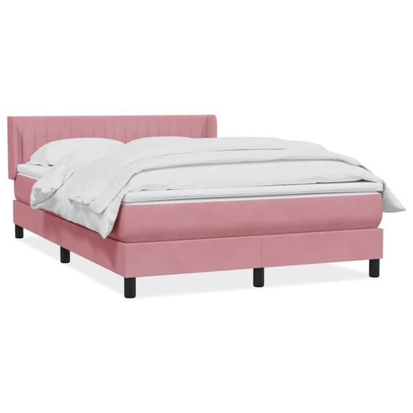 Ramsäng med madrass rosa 140x220 cm sammet