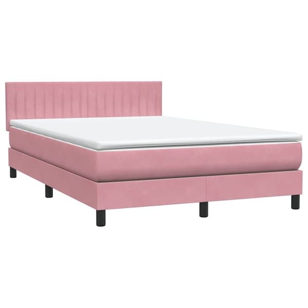 Ramsäng med madrass rosa 140x210 cm sammet