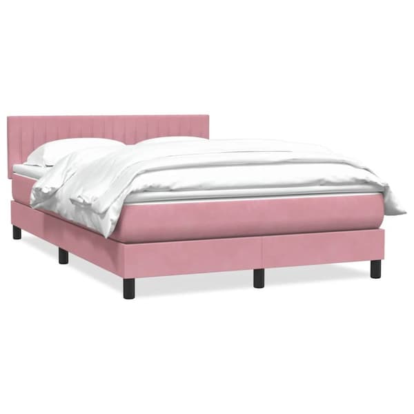Ramsäng med madrass rosa 140x210 cm sammet