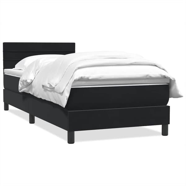 Ramsäng med madrass svart 80x220 cm sammet
