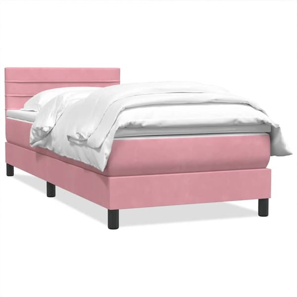 Ramsäng med madrass rosa 100x220 cm sammet
