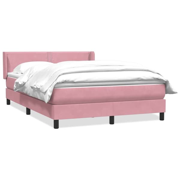 Ramsäng med madrass rosa 140x210 cm sammet