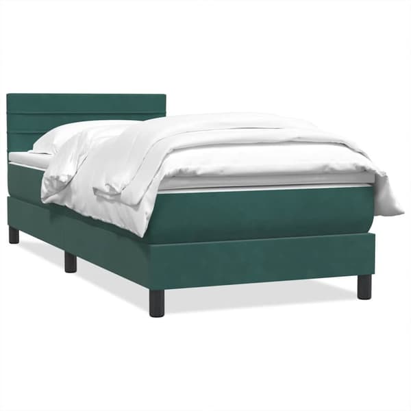 Ramsäng med madrass mörkgrön 80x220 cm sammet