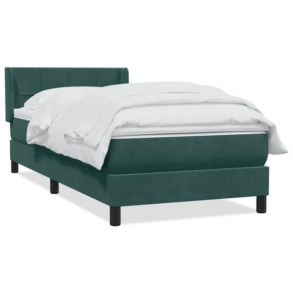 Ramsäng med madrass mörkgrön 100x210 cm sammet
