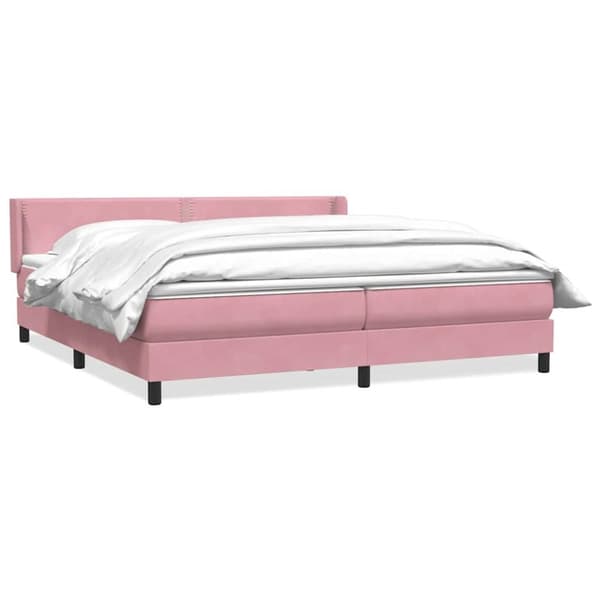 Ramsäng med madrass rosa 200x210 cm sammet