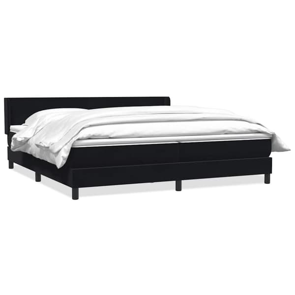 Ramsäng med madrass svart 200x210 cm sammet