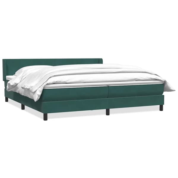 Ramsäng med madrass mörkgrön 200x210 cm sammet
