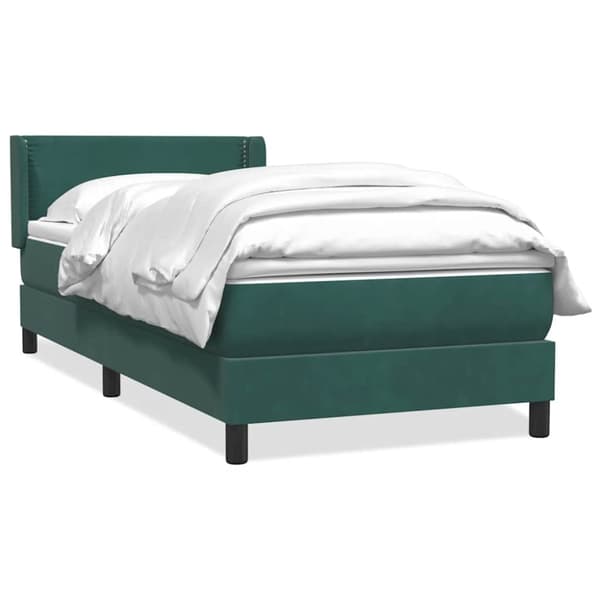 Ramsäng med madrass mörkgrön 80x220 cm sammet