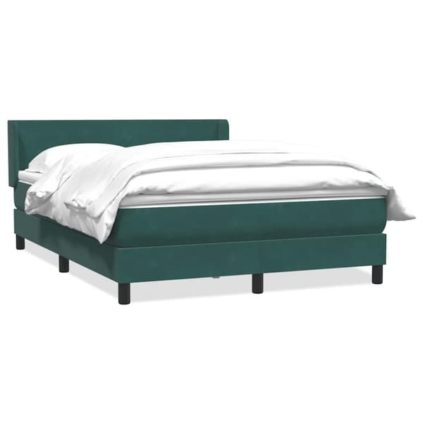 Ramsäng med madrass mörkgrönt 140x210 cm sammet