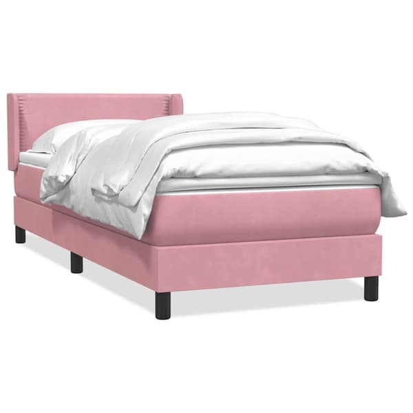 Ramsäng med madrass rosa 100x220 cm sammet