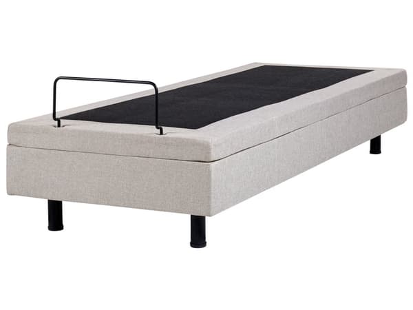 Säng Elektriskt Ställbar Beige Polyester 80 x 200 cm Liten Enkelsäng Fjärrkontroll Justerbar utan Huvudgavel