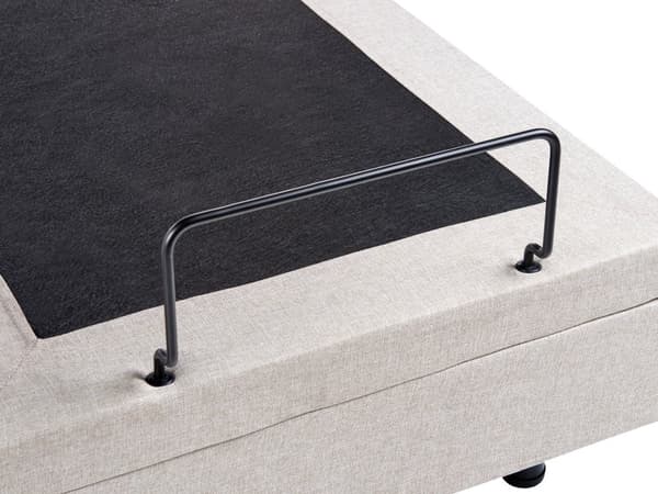 Säng Elektriskt Ställbar Beige Polyester 80 x 200 cm Liten Enkelsäng Fjärrkontroll Justerbar utan Huvudgavel