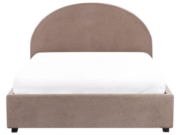 Seng Oppbevaringsseng Taupe Boucle 140 x 200 cm Minimalistisk Retro Design Oppbevaring