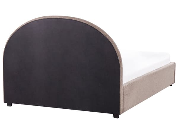 Seng Oppbevaringsseng Taupe Boucle 140 x 200 cm Minimalistisk Retro Design Oppbevaring