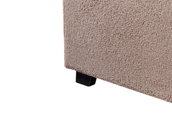 Seng Oppbevaringsseng Taupe Boucle 140 x 200 cm Minimalistisk Retro Design Oppbevaring