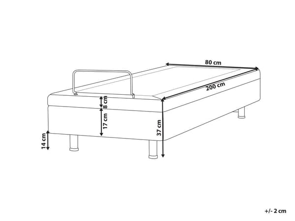 Elektrisk seng Beige Polyester 80 x 200 cm Fjernkontroll Justerbar Uten Sengegavl