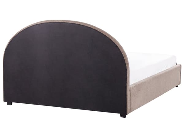 Seng Oppbevaringsseng Taupe Boucle 160 x 200 cm Minimalistisk Retro Design Oppbevaring
