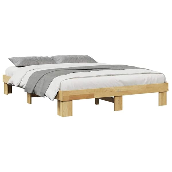 vidaXL Sengeramme uten Madrass 150x200 cm Heltre Eik