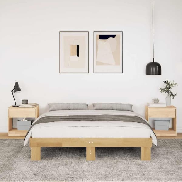 vidaXL Sengeramme uten Madrass 140x200 cm Heltre Eik