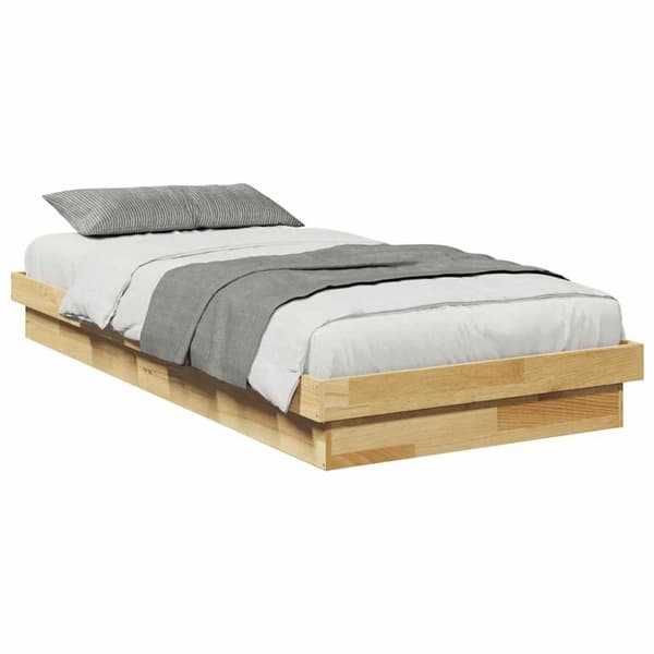 vidaXL Sengeramme Uten Madrass 90x200 cm Helt Eik